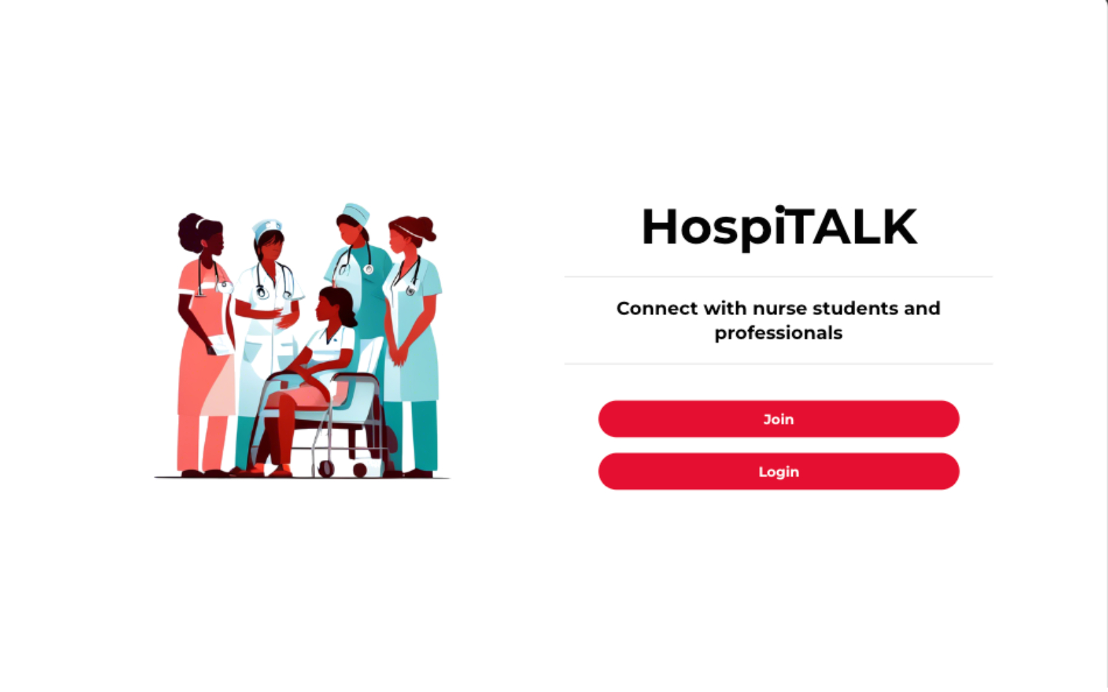 HospiTALK web mockup